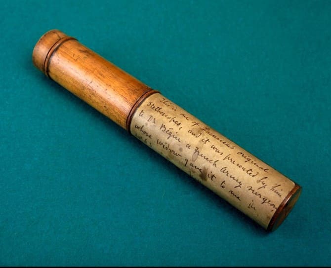 Q7. Made of wood and brass, this is one of the original equipment belonging to a French physician who devised the first contraption for auscultation in 1816. It consists of a single hollow tube. The familiar one, with rubber tubing going to both ears, was not developed until the 1850s. Regarded as the father of chest medicine, he demonstrated the importance of the instrument in diagnosing diseases of the lungs, heart and vascular systems. Ironically, how did he die?