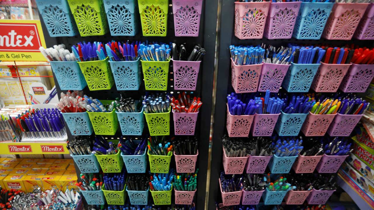Allowed | Recyclable plastic stationery used for office and educational purpose. (Image: Reuters)