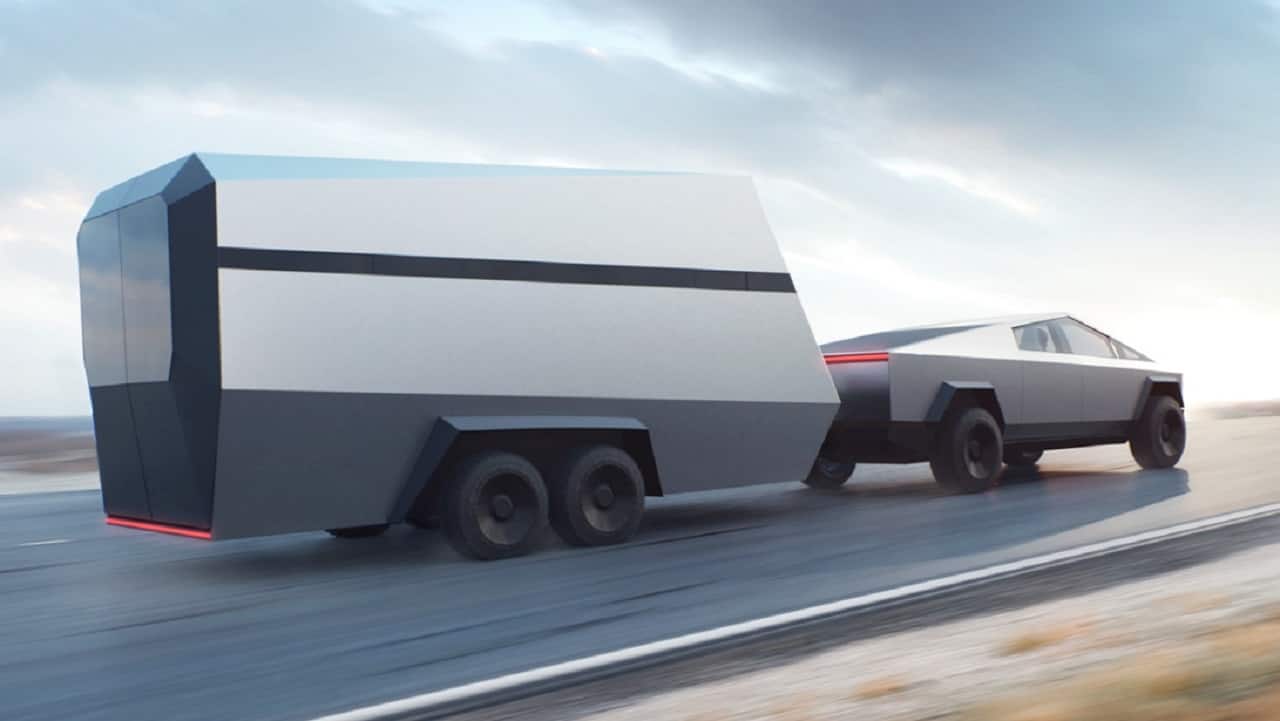 Tesla says that the Cybertruck is designed to handle heavy duty work. The top variant, based on the Tri Motor AWD drivetrain, has a towing capability of over 14,000 pounds. (Image Source: Tesla.com)
