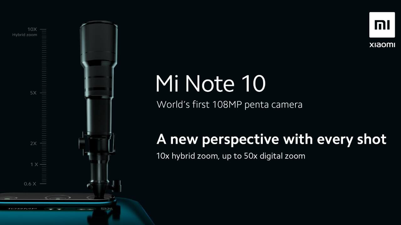 Xiaomi Mi Note 10 with Penta camera setup officially arriving on Nov 6