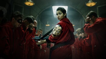 Money Heist, created by Alex Pina, traces two heists pulled off by a ragtag group of thieves, led by The Professor (played by Alvaro Morte).