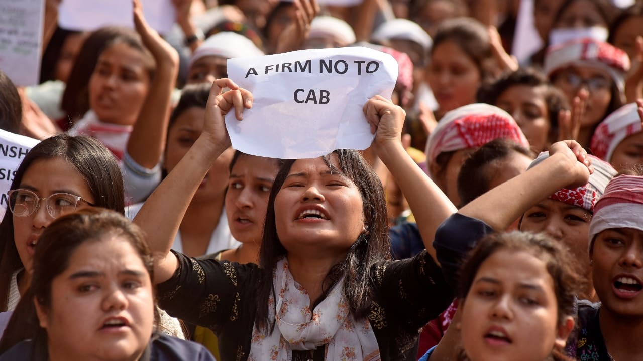 Demonstrators shout slogans during a protest against the Act in Guwahati, where two people have died in a police scuffle. People in Assam are particularly against the Act as they fear attack on their indigenous culture as well as added pressure on their resources including land, jobs, etc if immigrants are given citizenship. (Image: Reuters) 