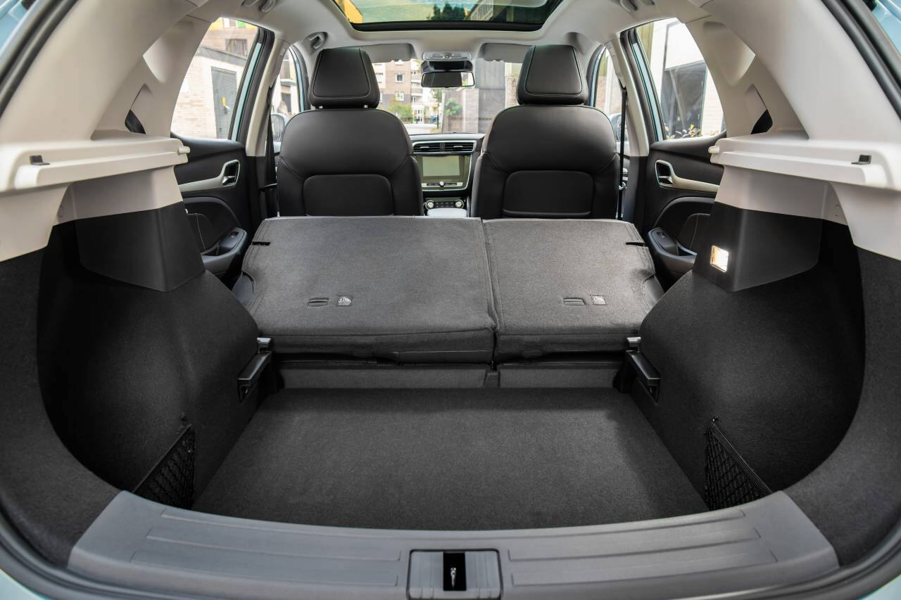 Active emergency braking with pedestrian and bicycle detection, lane keep assist with lane departure warning system, traffic jam assist, intelligent speed limit assist, blind spot detection and rear cross traffic alert are seen on the ZS EV (Image: MG Motors)