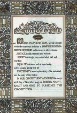 The old version of the Preamble to the Constitution of India shared by Bollywood actor Alia Bhatt (Instagram/ Alia Bhatt)