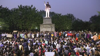 Students protest against CAA at Pune University in Pune on December 18 (Image: PTI)