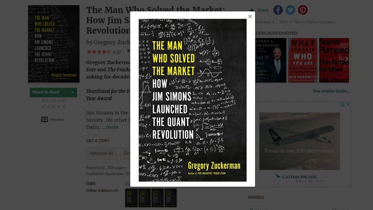The Man Who Solved the Market by Gregory Zuckerman: The author is a former Wall Street Journal reporter who does a deep dive into the story of Jim Simons — a mathematician and code breaker whose flagship Medallion fund has been earning 66 percent average annual returns since 1988. These returns beats those of veterans like Warren Buffett, Peter Lynch and even Ray Dalio. Read this book to know about Simon’s data-driven, algorithmic approach to make money in the market, and its possible impact for rest of the world. (Image: Goodreads)