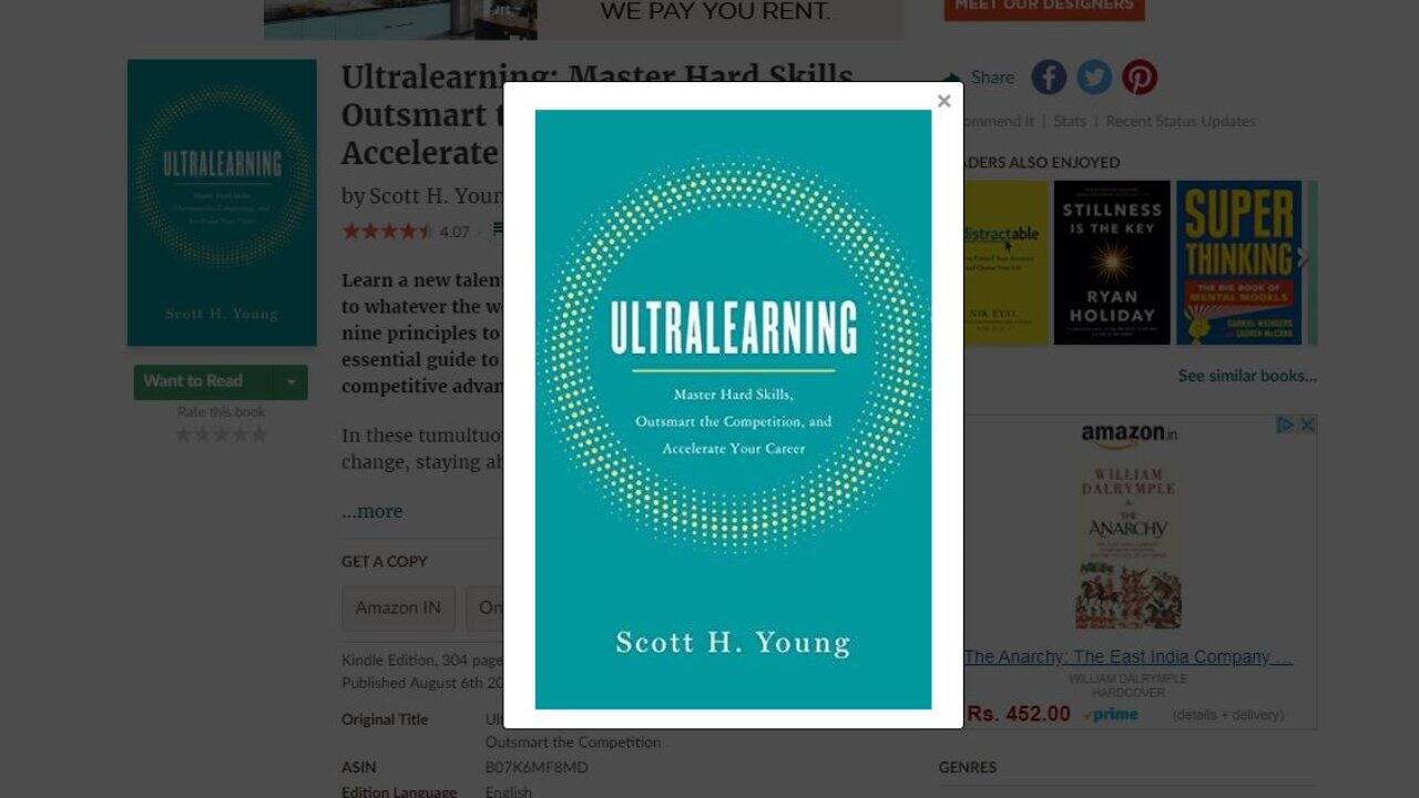 Ultralearning by Scott Young: The author breaks down the process of learning and retention by analysing the lives and techniques of polymaths such as Benjamin Franklin, chess grandmaster Judit Polgár, and Nobel laureate physicist Richard Feynman. He comes up with nine important models that reshape our idea of learning away from the old models school learning and maxmises our ability to grasp new ideas and concepts in a shorter period of time, and in an efficient manner. (Image: Goodreads)