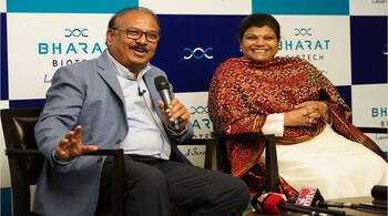 Bharat Biotech founders Dr Krishna Ella and Suchitra Ella.