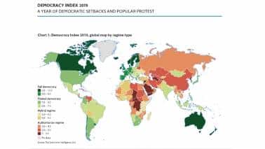 India slips 10 points in Democracy Index 2019; world average ‘worst’ in years India slips 10 points in Democracy Index 2019; world average ‘worst’ in years