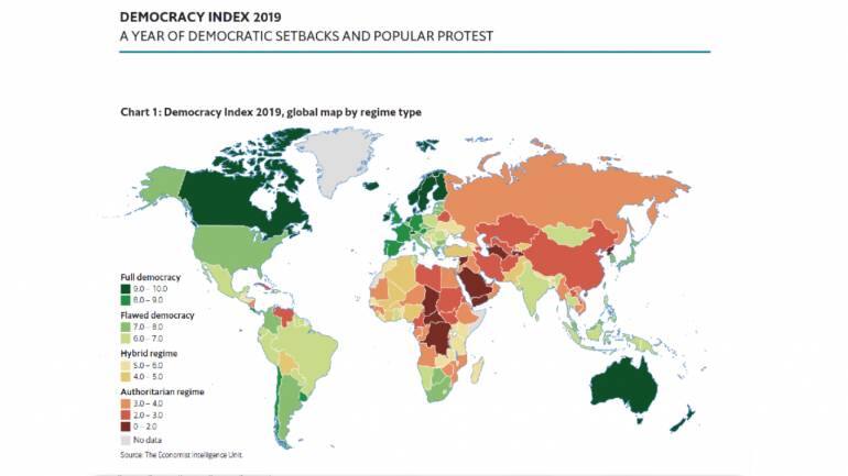 India Slips 10 Points In Democracy Index 2019; World Average ‘worst’ In ...