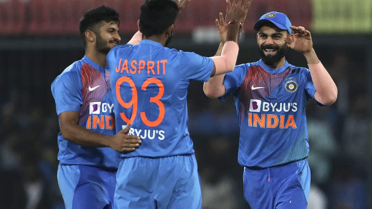 Defending 201, India were off to a great start as Jasprit Bumrah dismissed Danushka Gunathilaka in just the first over of the chase. (Image: AP) Defending 201, India were off to a great start as Jasprit Bumrah dismissed Danushka Gunathilaka in just the first over of the chase. (Image: AP)