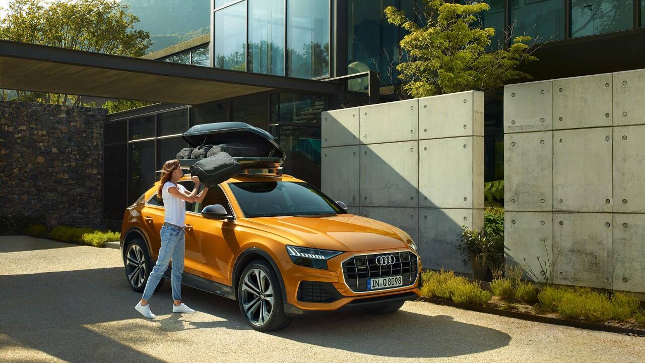 In terms of exteriors, the SUV gets an octagonal grille in a single frame design which is flanked by matrix LED headlamps. Dual tone alloys also come standard and LED tail lamps that run across the rear of the car. (Image source: Audi)