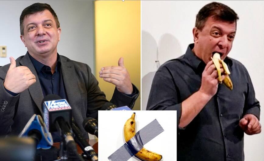 Answer: He ate the duct taped banana art, which cost $120,000.