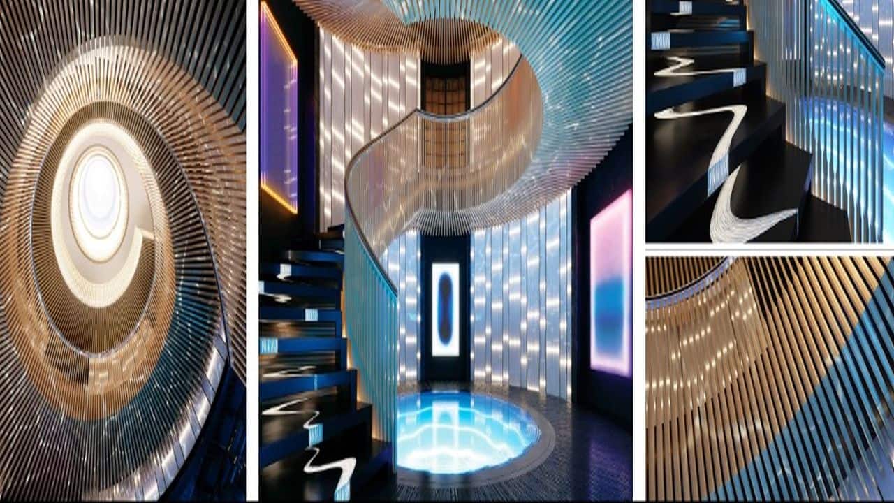 The Aqua's core gets a circular staircase that winds from the top deck to the lower deck where the two liquefied hydrogen tanks are situated. (Image: Sinot)