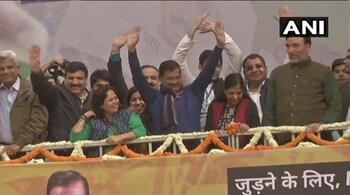 Delhi has indicated that only those will get voted who gets schools built, who gets Mohalla clinics constructed, who gives cheaper electricity and water, said CM Kejriwal. (Image: Twitter/@ ANI)