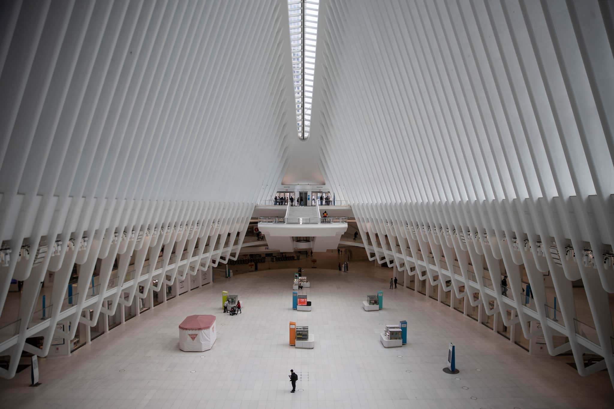 The nearly empty Oculus in New York, on Saturday, March 14, 2020. (Victor J. Blue/The New York Times)