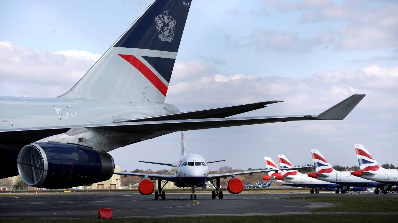 British Airways planes are seen parked at Bournemouth Airport on April 1, 2020, as the spread of the coronavirus disease (COVID-19) continues. (Image: Reuters)