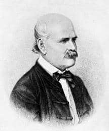 A copper engraving portrait of Ignaz Philipp Semmelweis by Jenő Doby © Eugen Doby.