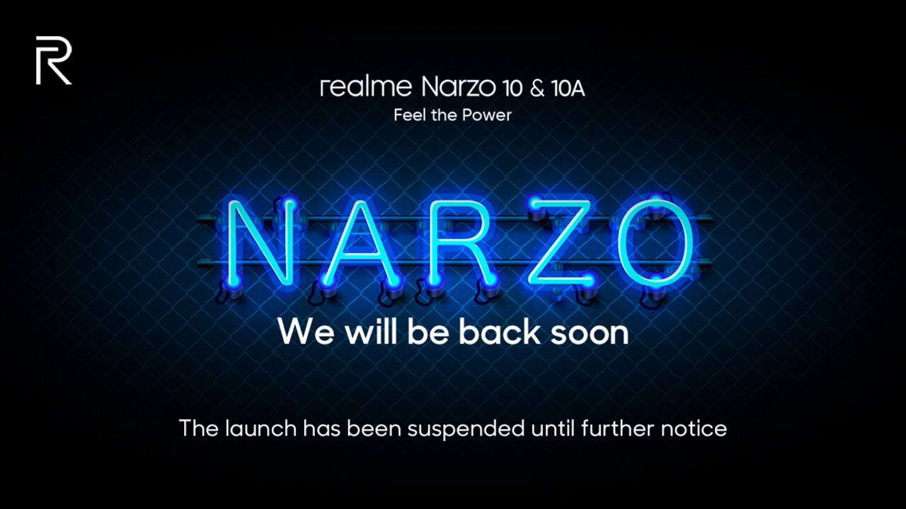 Realme indefinitely postpones the launch of its Narzo 10 series in India