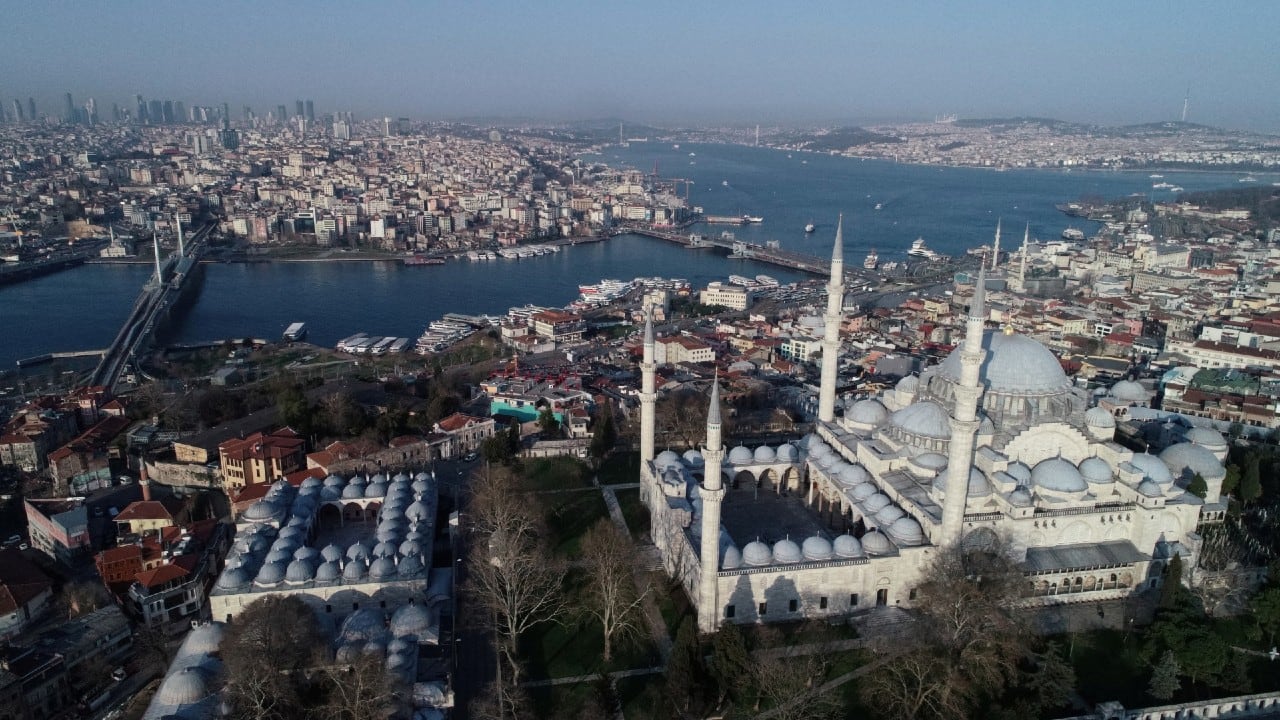 An aerial view of the city and Suleymaniye Mosque during the outbreak of the coronavirus disease (COVID-19), in Istanbul, Turkey. (Image: Reuters)