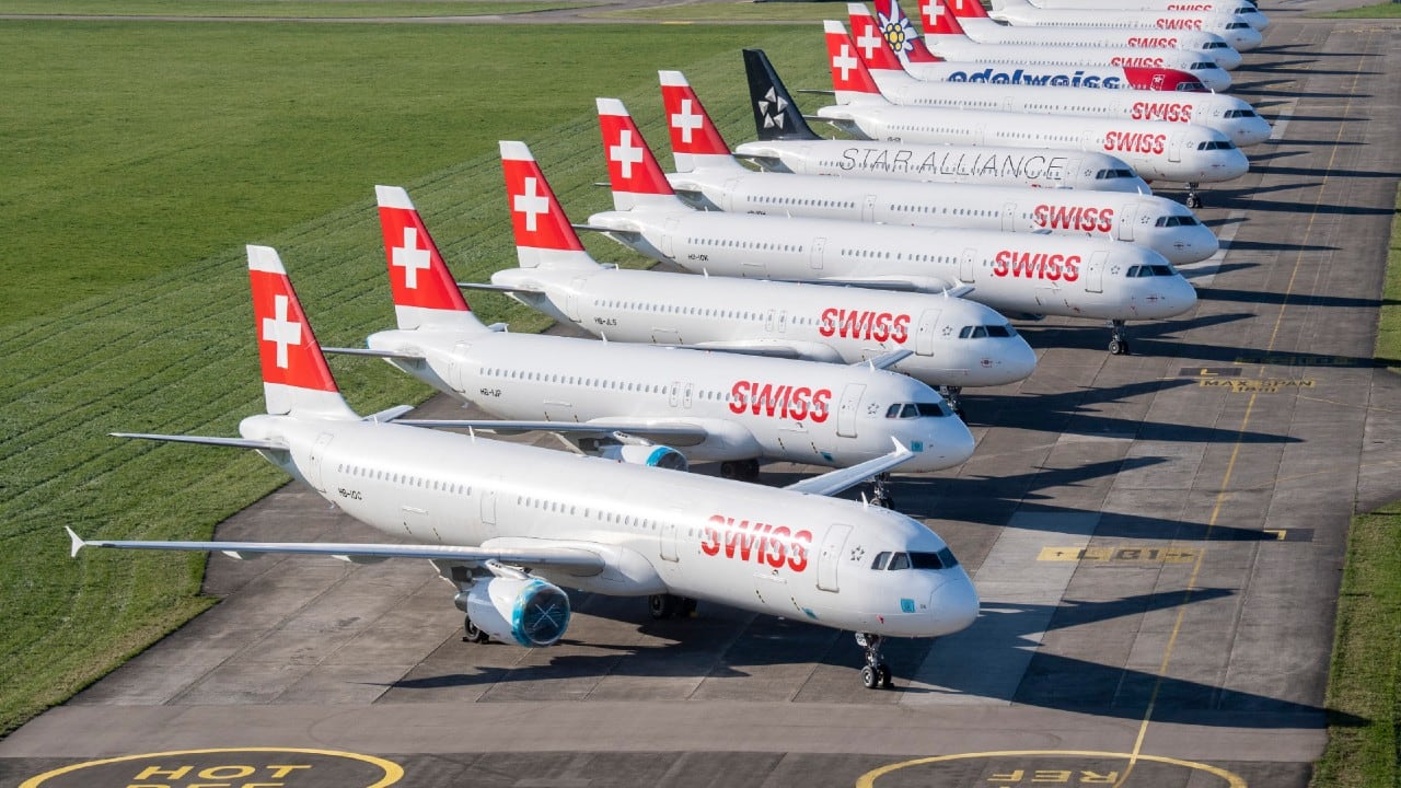Parked planes of the airline Swiss at the airport in Duebendorf, Switzerland, Monday March 23, 2020. The bigger part of the Swiss fleet are not in use due to the outbreak of the coronavirus. (Image: AP)