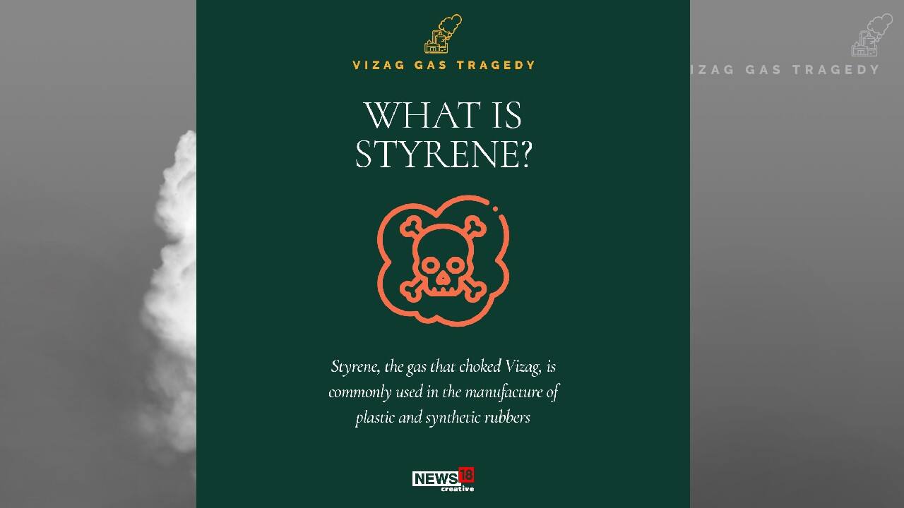A chemical gas leakage at LG Polymers industry in Visakhapatnam has killed more than seven people. The incident occurred on early May 7 making many suffer difficulties in breathing and other problems. Synthetic chemical styrene leaked from the industrial plant left people struggling to breathe and collapsing in the streets as they tried to flee. Many are not aware of the chemical that choked Vizag. Here is all you need to know about styrene. (Image: News18 Creative)
