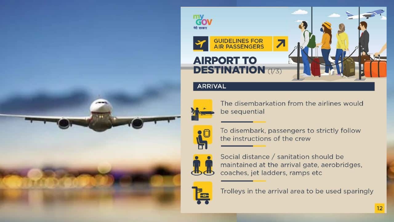 Guidelines for air passengers at the destination airport. (Image: Government of India) Guidelines for air passengers at the destination airport. (Image: Government of India)