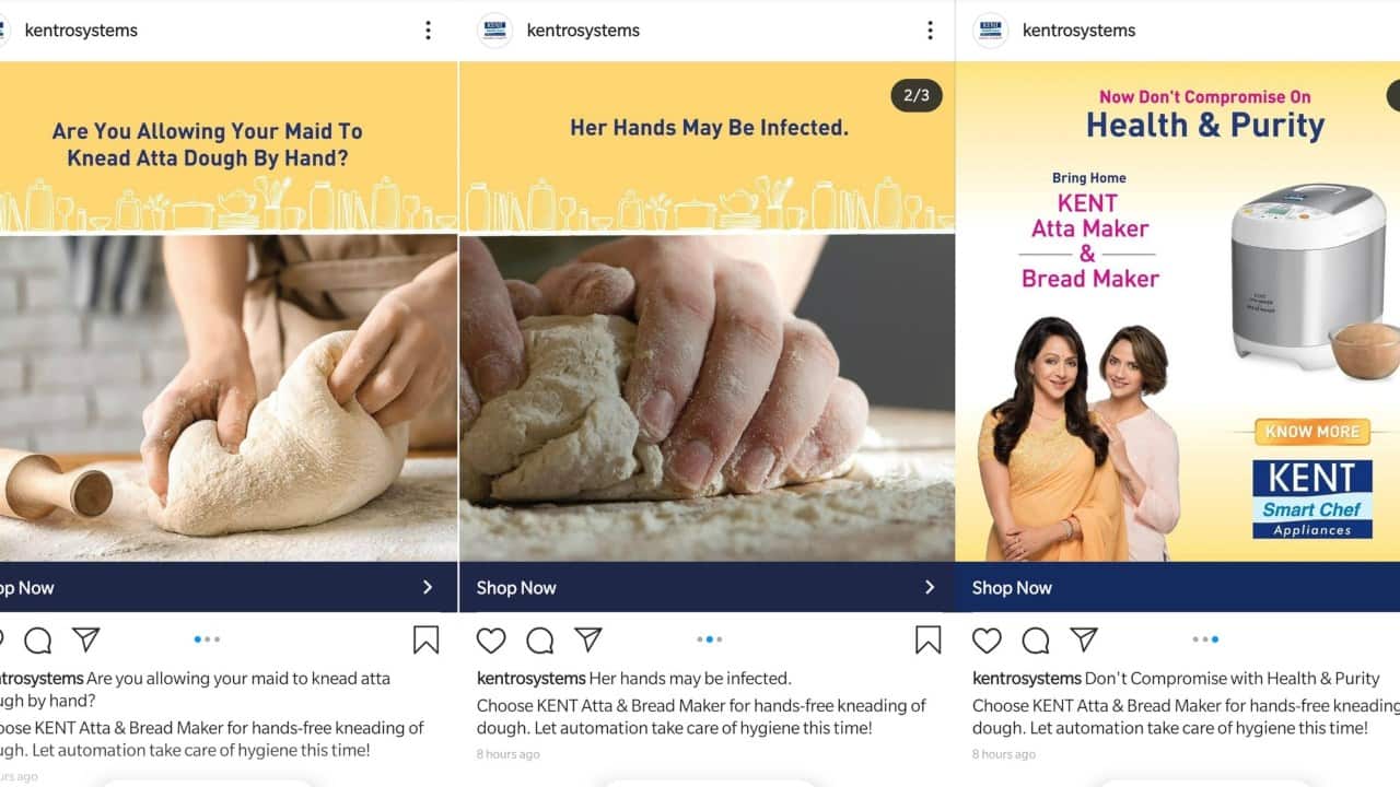 Why Kent's advertisement on automated atta maker is classist, discriminatory and distasteful Why Kent's advertisement on automated atta maker is classist, discriminatory and distasteful