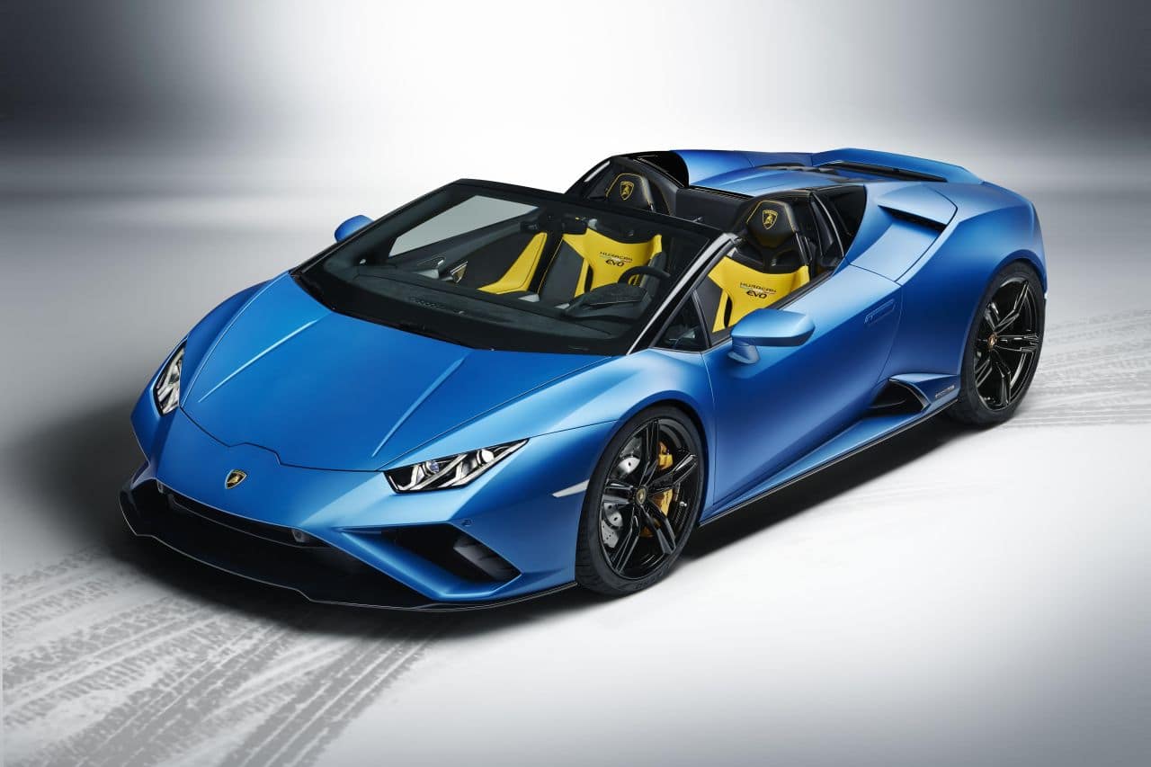 The Spyder is the drop-top version of the Huracan Evo RWD that launched recently. It gets a convertible fabric roof-top that can be hidden away in just 17 seconds at speeds of upto 50 km/h. (Image source: Lamborghini)