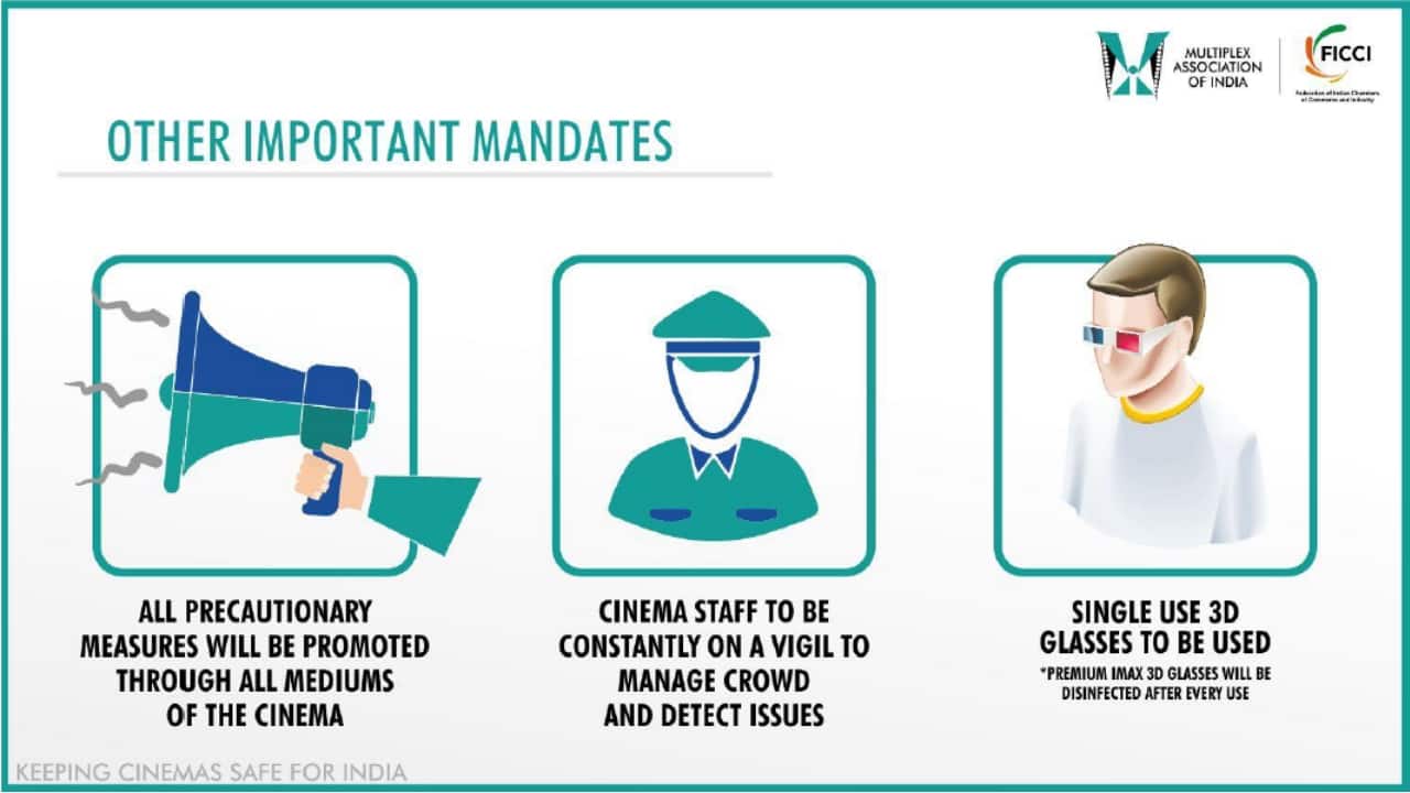 Every aspect of cinema will undergo change. For 3D films, the 3D glasses will be one-time use and for premium ones they will be disinfected. Image: MAI &amp; FICCI