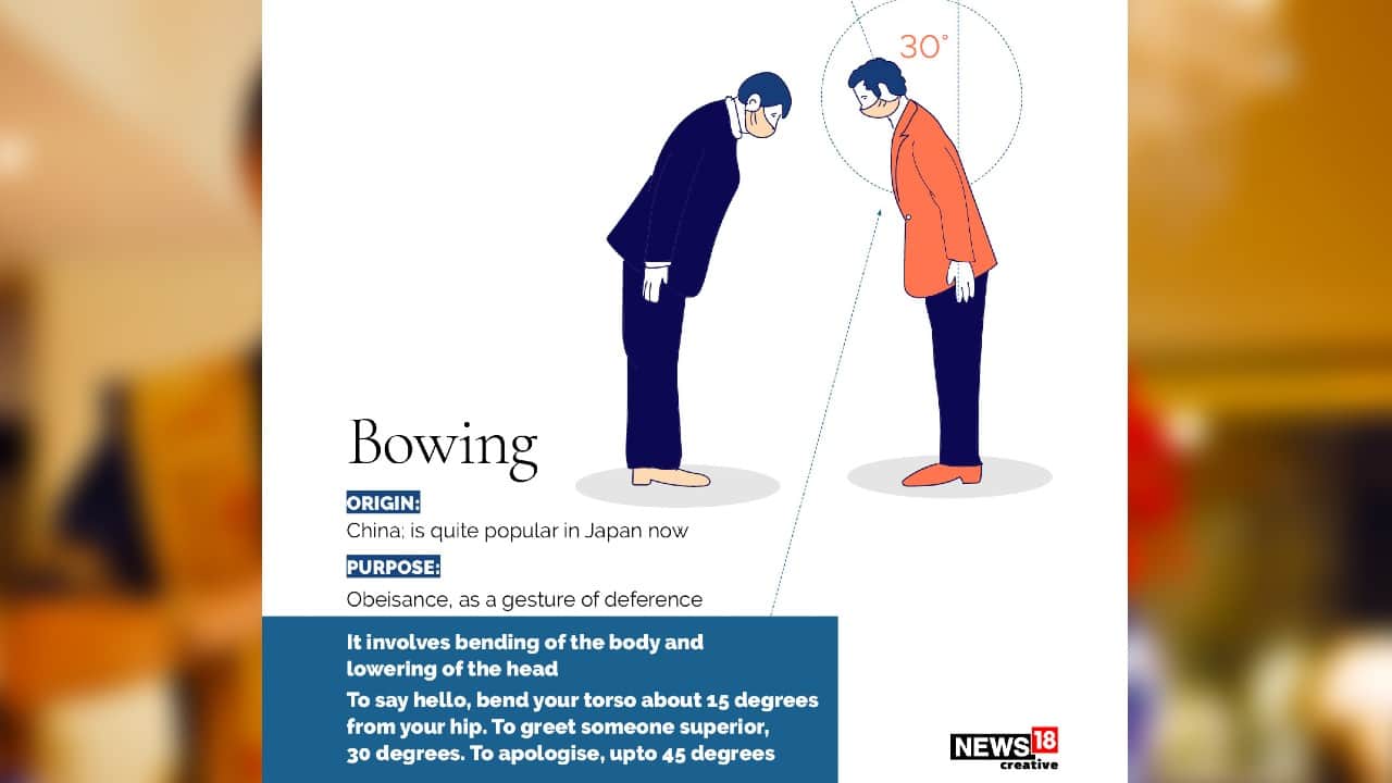 Bowing | Originated in China, it is a gesture of deference. (Image: News18 Creative) Bowing | Originated in China, it is a gesture of deference. (Image: News18 Creative)