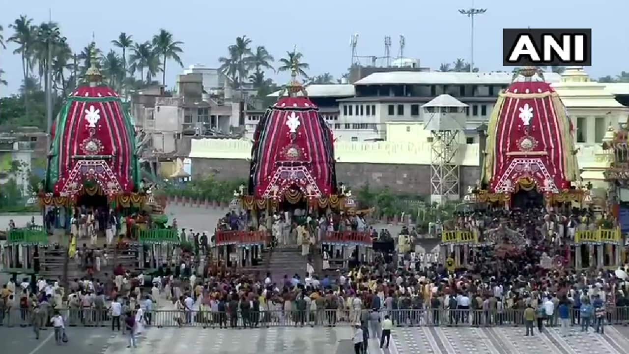 No more than 500 people are allowed to pull chariots as per SC's order. (Image: Twitter @ANI) No more than 500 people are allowed to pull chariots as per SC's order. (Image: Twitter @ANI)