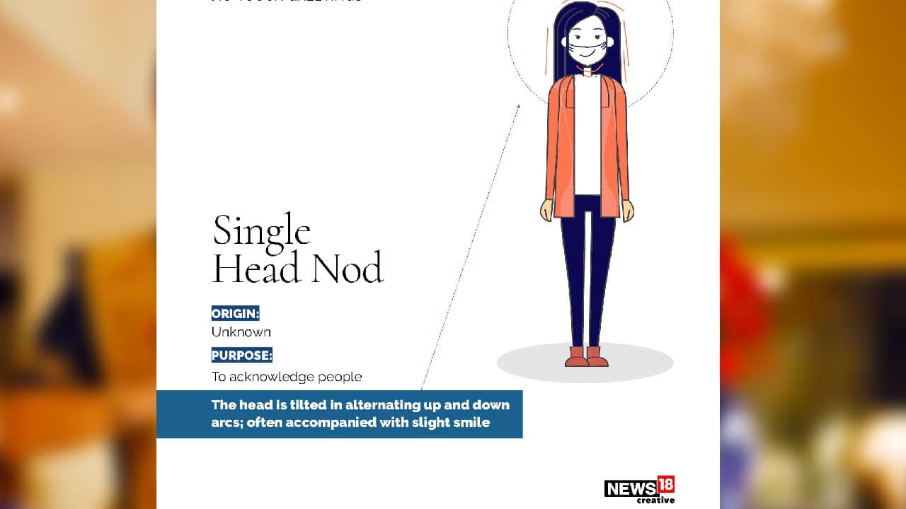 Single head nod | The gesture is used to acknowledge people. (Image: News18 Creative) Single head nod | The gesture is used to acknowledge people. (Image: News18 Creative)