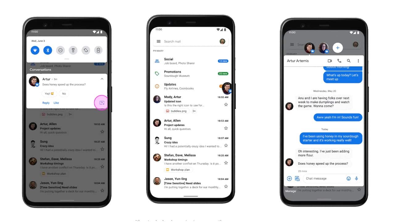 Google has also introduced Chat Bubbles, something similar to Facebook Messenger. The feature pops out conversations, giving users one-tap access to open a full conversation, thus avoiding the need to switch back and forth between apps. 