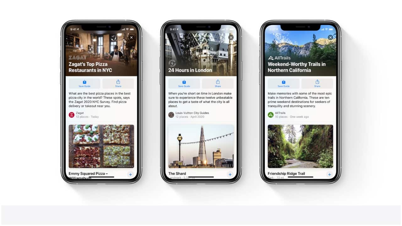 Apple MAPS GUIDES ON IOS 14