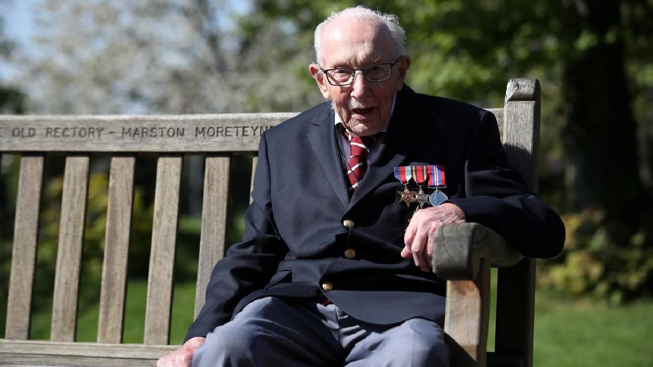 Captain Tom Moore | Former British Army Officer | The war veteran raised $40 million for UK’s National Health Services (NHS) workers in their battle against coronavirus, by taking laps of his backyard before his 100th birthday in April. (Image: Reuters)