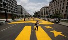'Black Lives Matter' giant yellow mural painted on street near White House