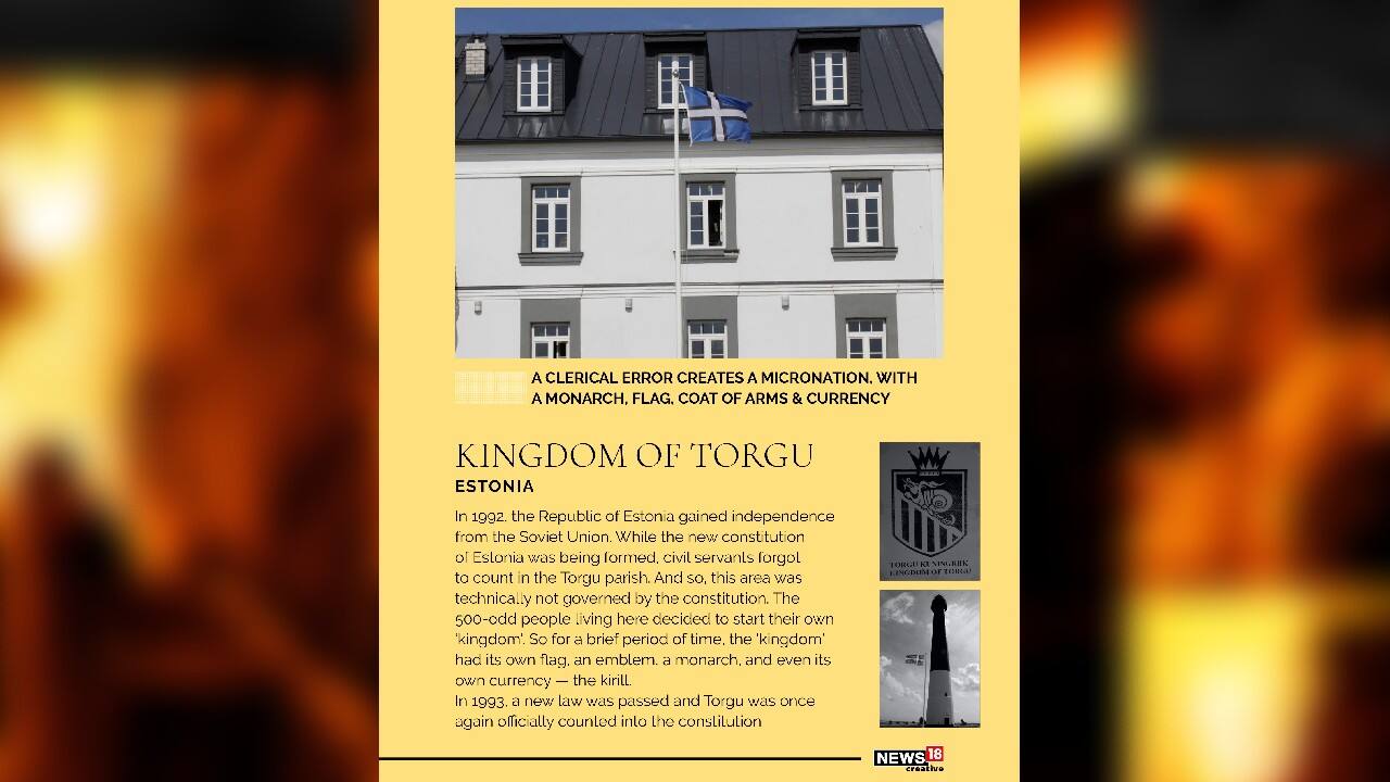 Kingdom of Torgu, Estonia | A clerical error creates a micronation, with a monarch flag, coat of arms &amp; currency. (Image: News18 Creative)