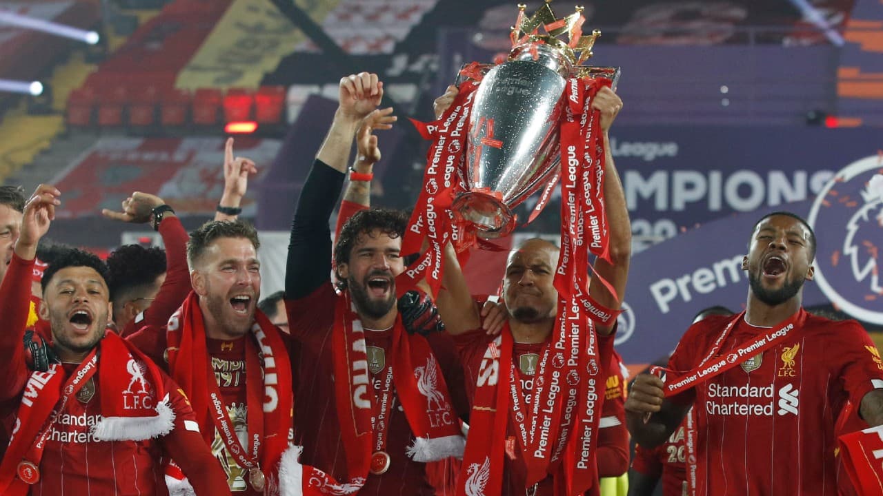 In pics | Liverpool lift Premier League 2020 trophy after winning ...
