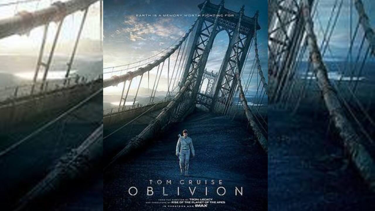Oblivion | 2013 | It is an American post-apocalyptic action-adventure film co-produced and directed by Joseph Kosinski. It is based on an Oblivion takes place in 2077, on an Earth devastated by war with extraterrestrials that has caused humanity to relocate itself to Titan. The film follows the story of Jack Harper, a technician who has been sent back to Earth to service drones used in the fight against remaining scavengers. After witnessing a spacecraft crash, from which he is able to rescue a survivor, Harper is captured by scavengers and fights against a new and evolving alien threat. (Image: Wikimedia)