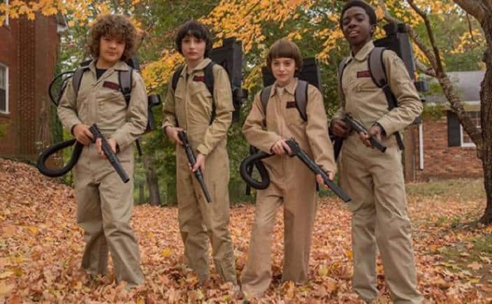 Stranger Things | Gaten Matarazzo, Finn Wolfhard, Noah Schnapp and Caleb McLaughlin as Dustin, Mike, Will and Lucas respectively (L-R) in a still from Stranger Things (Image: Instagram/Netflix) Stranger Things | Gaten Matarazzo, Finn Wolfhard, Noah Schnapp and Caleb McLaughlin as Dustin, Mike, Will and Lucas respectively (L-R) in a still from Stranger Things (Image: Instagram/Netflix)