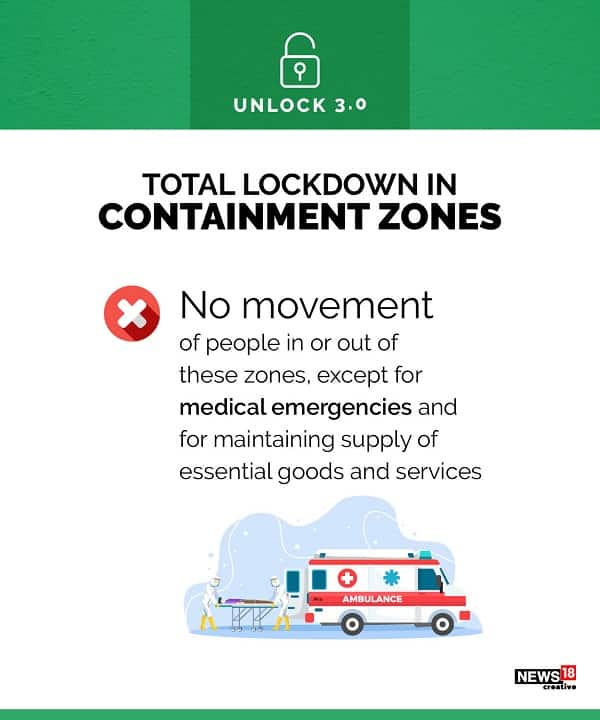 Containment zones will be placed under a total lockdown.