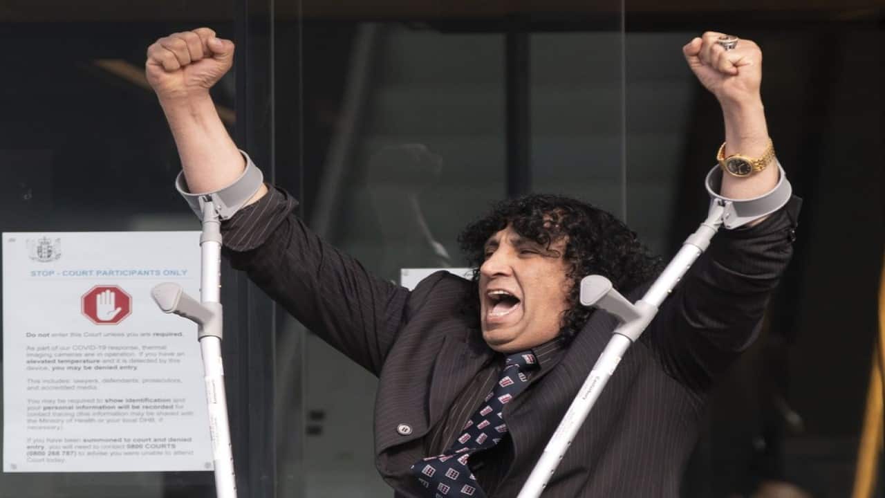 Mosque shooting victim Taj Mohammad Kamran reacts as he leaves the Christchurch High Court after the sentencing hearing for Australian Brenton Harrison Tarrant, in Christchurch, New Zealand, Thursday, Aug. 27, 2020. Tarrant, a white supremacist who killed 51 worshippers at two New Zealand mosques in March 2019 was sentenced to life in prison without the possibility of parole. (Image: AP Photo/Mark Baker)