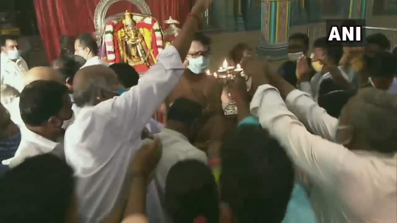 Prayers being offered at Arulmigu Manakula Vinayagar Temple in Puducherry, on the occasion of Ganesh Chaturthi. (Image: Twitter @ANI)
