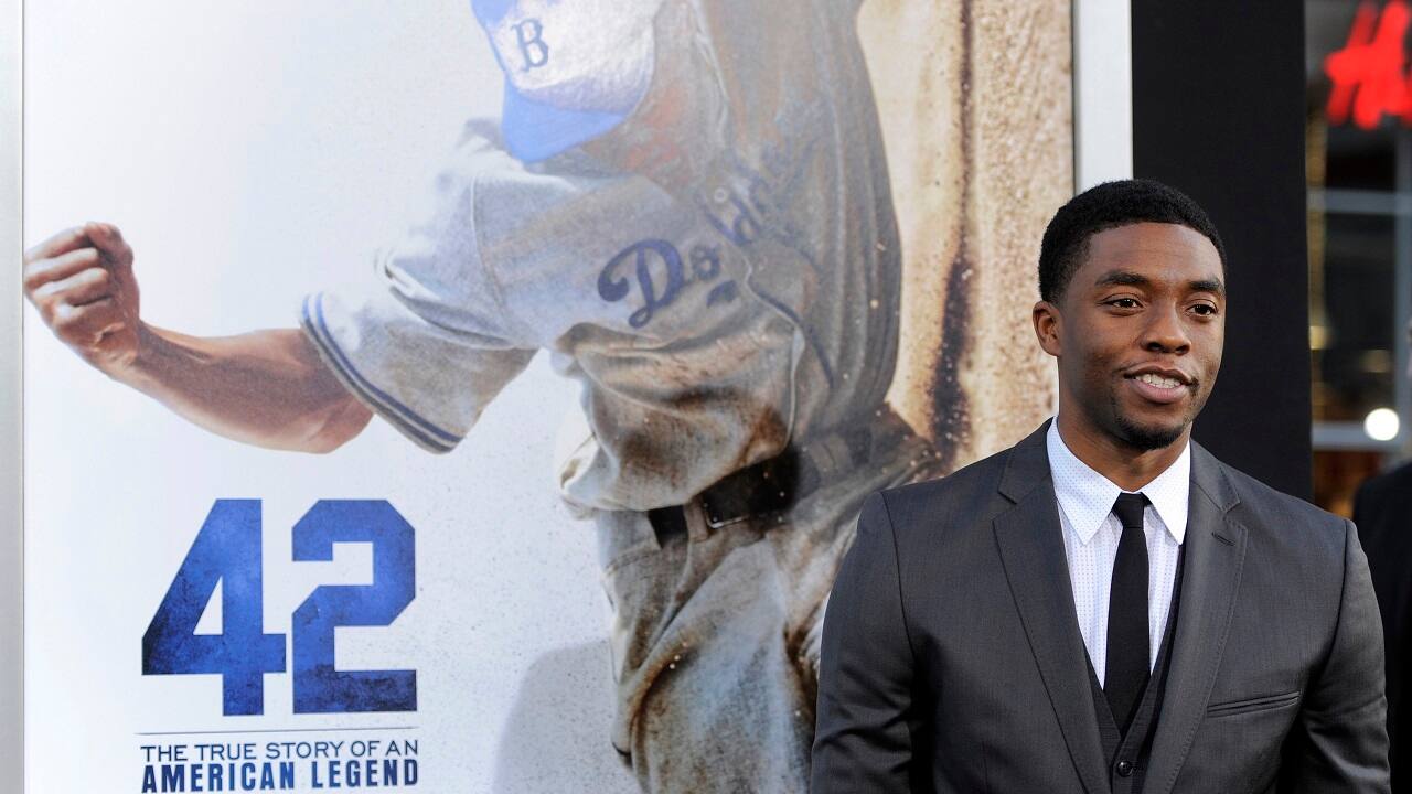 Boseman’s first starring film role came in ‘42’ -- a biopic of baseball pioneer Jackie Robinson, the first African American player in Major League Baseball (MLB).