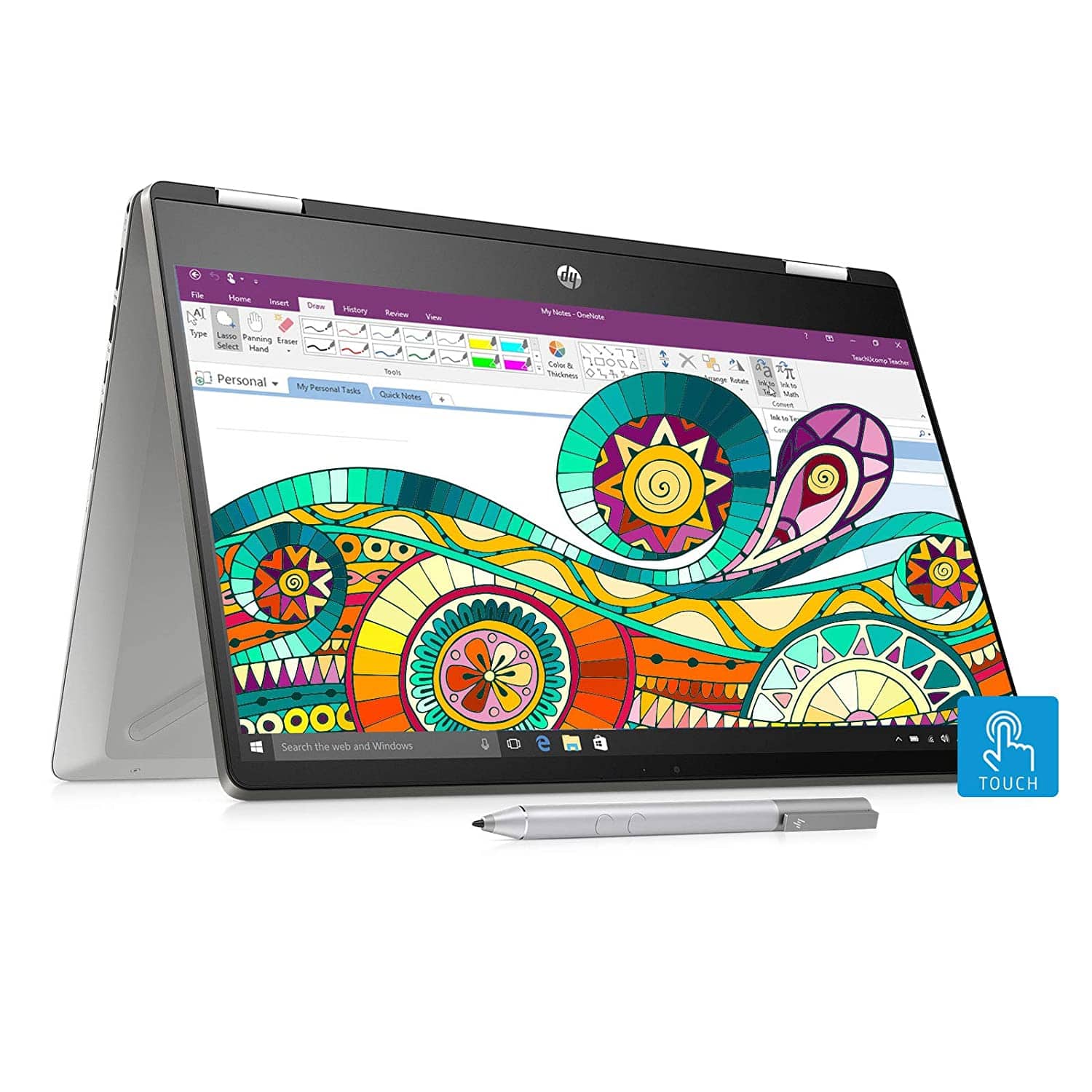 HP Pavilion x360 14 – Rs 72,999 – Flaunting a sleek modern design, the HP Pavilion x360 has a durable 360-degree hinge that allows comfortable operation in multiple usage positions. It has a 14-inch display with three side slim bezels allowing the laptop to be the same size as one with a 13.3-inch screen. Despite the small size, you get a full-size edge to edge backlit keyboard, fingerprint reader and dual speakers by B&amp;O. Hardware includes 10th generation Intel Core i5 processor, 8GB RAM, 256GB SSD and up to 10 hours of battery life. The x360 also supports HP Fast charge giving you a 50% charge in 45 minutes. The good thing is that the price includes HP Active Pen for precision input while writing/drawing.