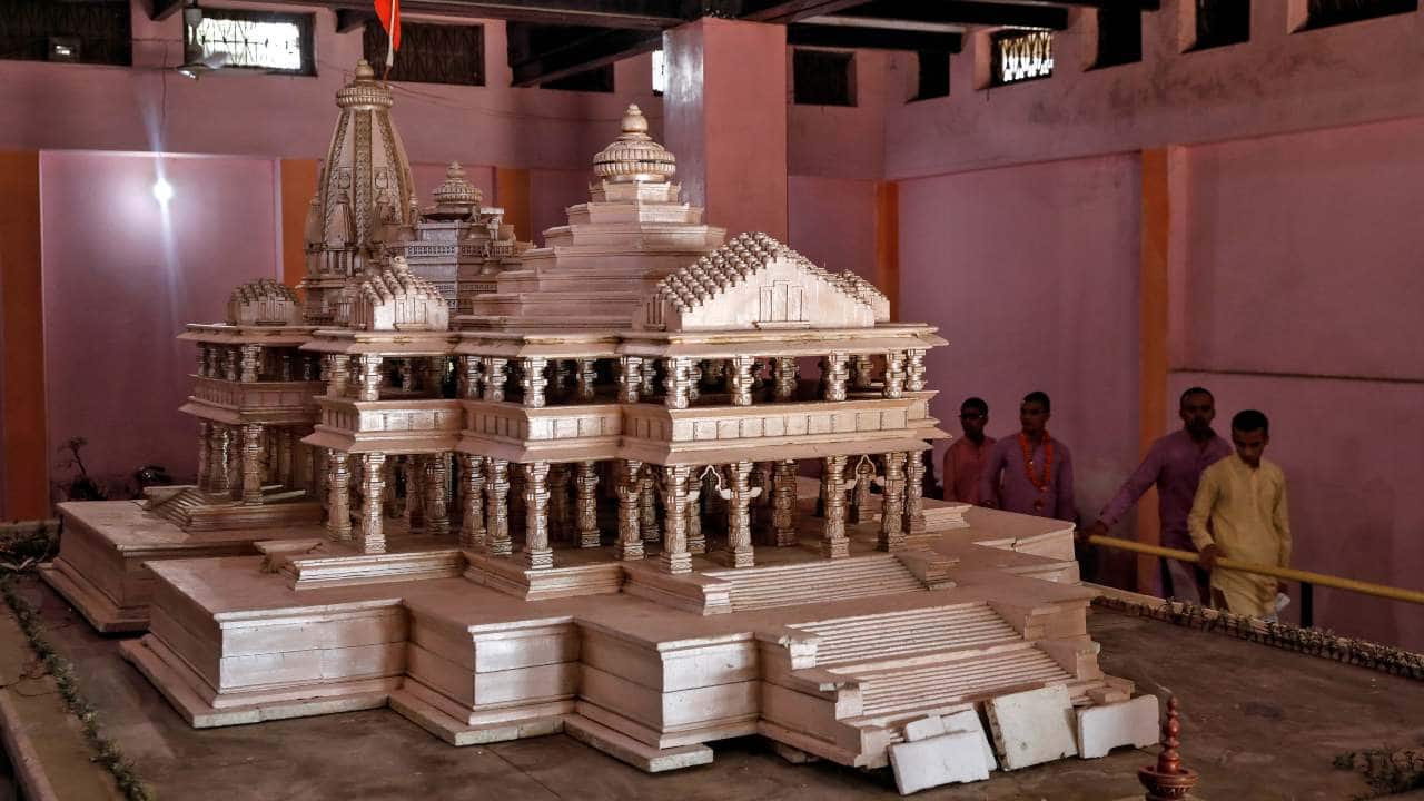 The design of Ram temple follows the ‘Nagar’ style of architecture, including 81.5 feet high Octagonal shikhar, five Mandaps, ground floor housing idol of Ram Lalla, first floor housing Ram Darbar and second floor to accommodate expansion of the structure. (File image: Reuters)