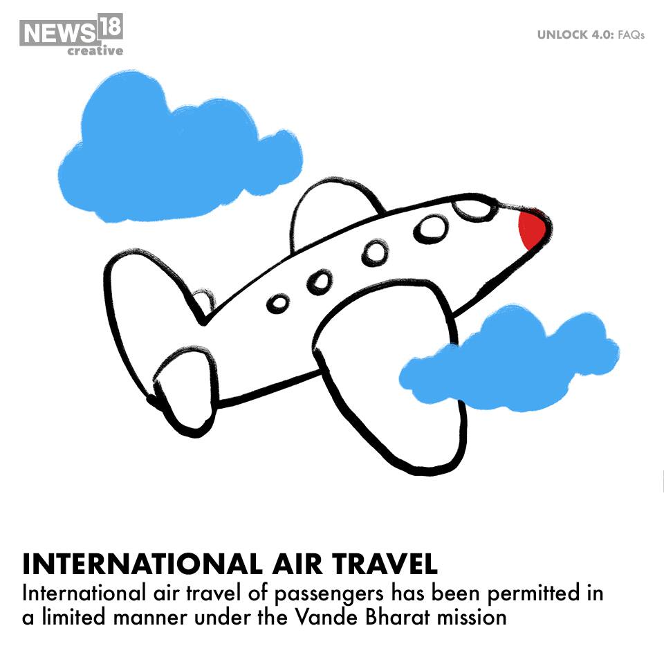 International air travel of passengers has been permitted in a limited manner under the Vande Bharat mission.