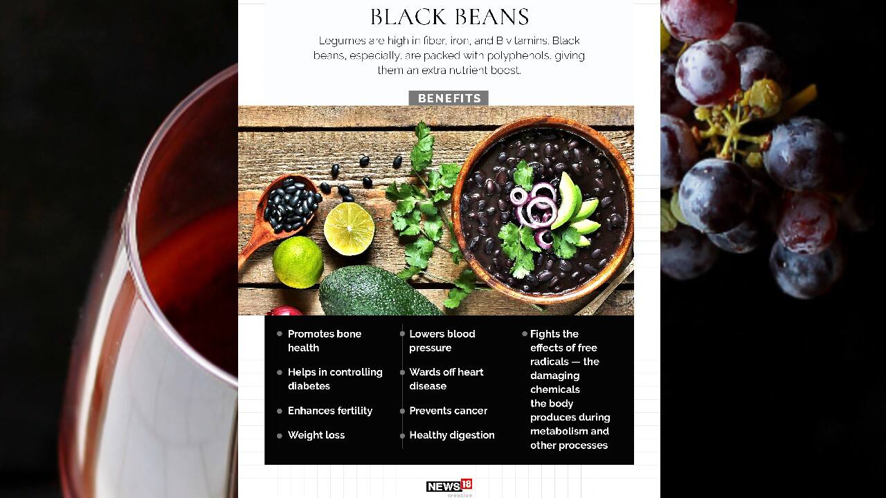 Black Beans | Lehumes are high in fiber, iron and Vitamin-B. Black beans, especially, are packed with polyphenols, giving them an extra nutrient boost. (Image: News18 Creative)