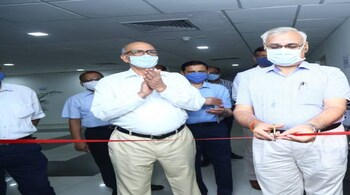 DMRC MD Mangu Singh and MoHUA secretary Durga Shanker Mishra at the inauguration of the technology